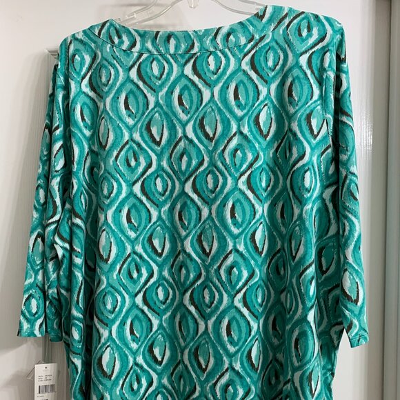 Jason Maxwell Women's Multi-Color Tunic Blouse, Size 3X, NWT - Picture 3 of 5